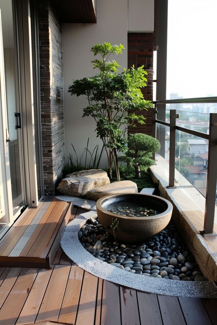 Tiểu cảnh ban công chung cư đẹp - zions